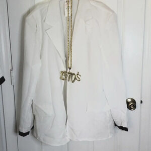 1970's Disco Halloween Costume, Jacket with Faux Vest.